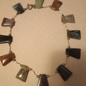 Multi-Colored Flat Stoned Necklace